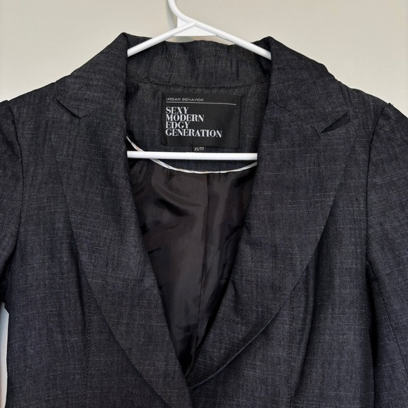 Urban Behavior Women's XS Blazer Retro Preppy Fitted Y2K Cropped Blazer Chic - Picture 6 of 10